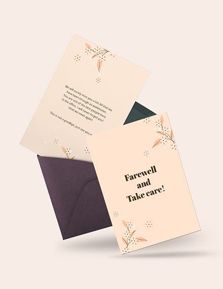 Free Simple Office Farewell Card Template to Edit Online Free Simple Office Farewell Card Template to Edit Online