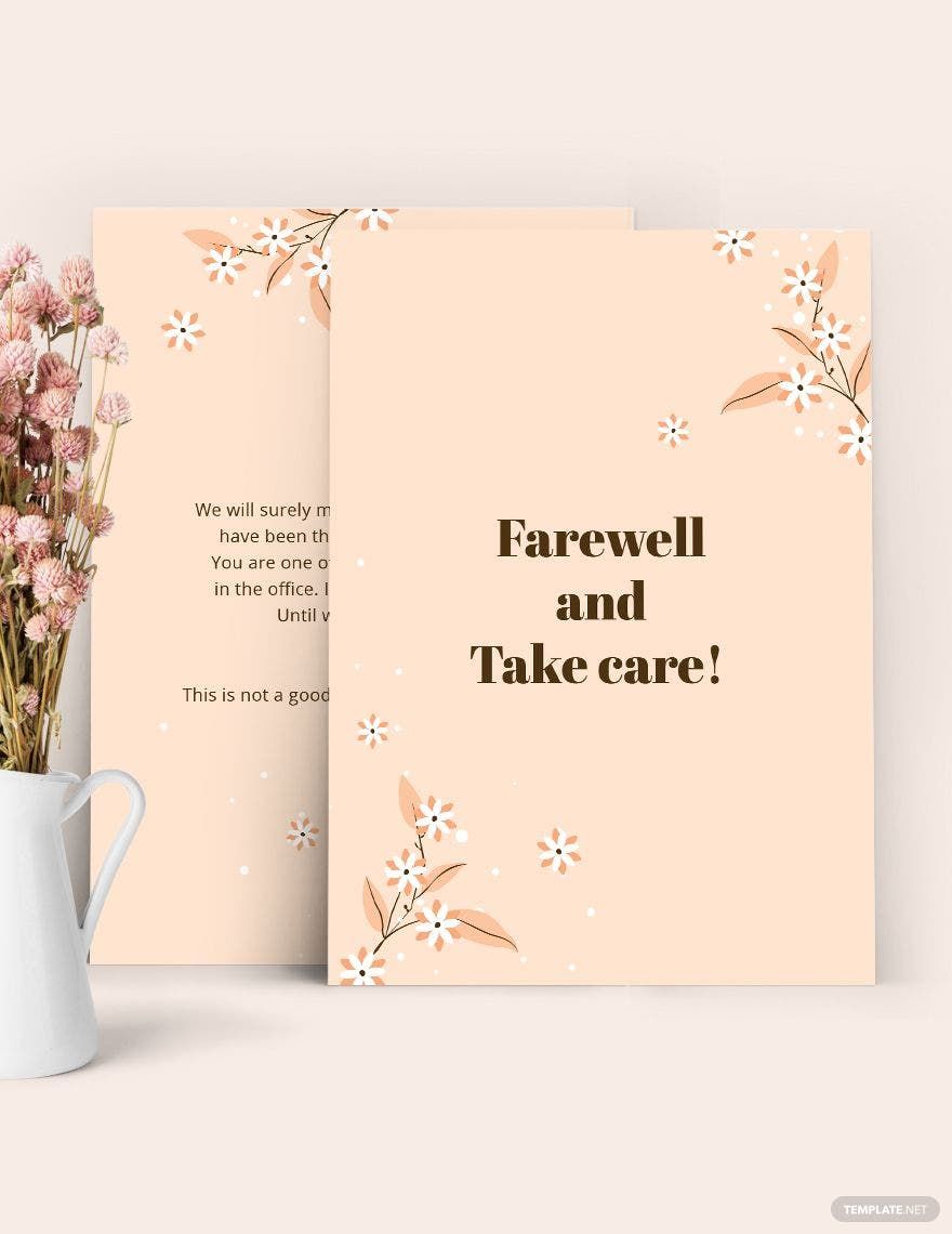 Simple Office Farewell Card Template