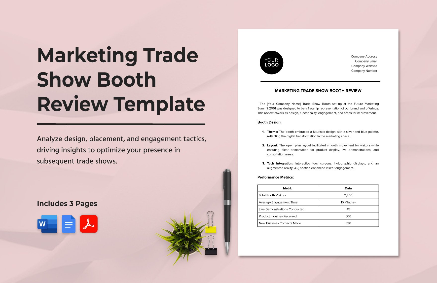 Marketing Trade Show Booth Review Template 