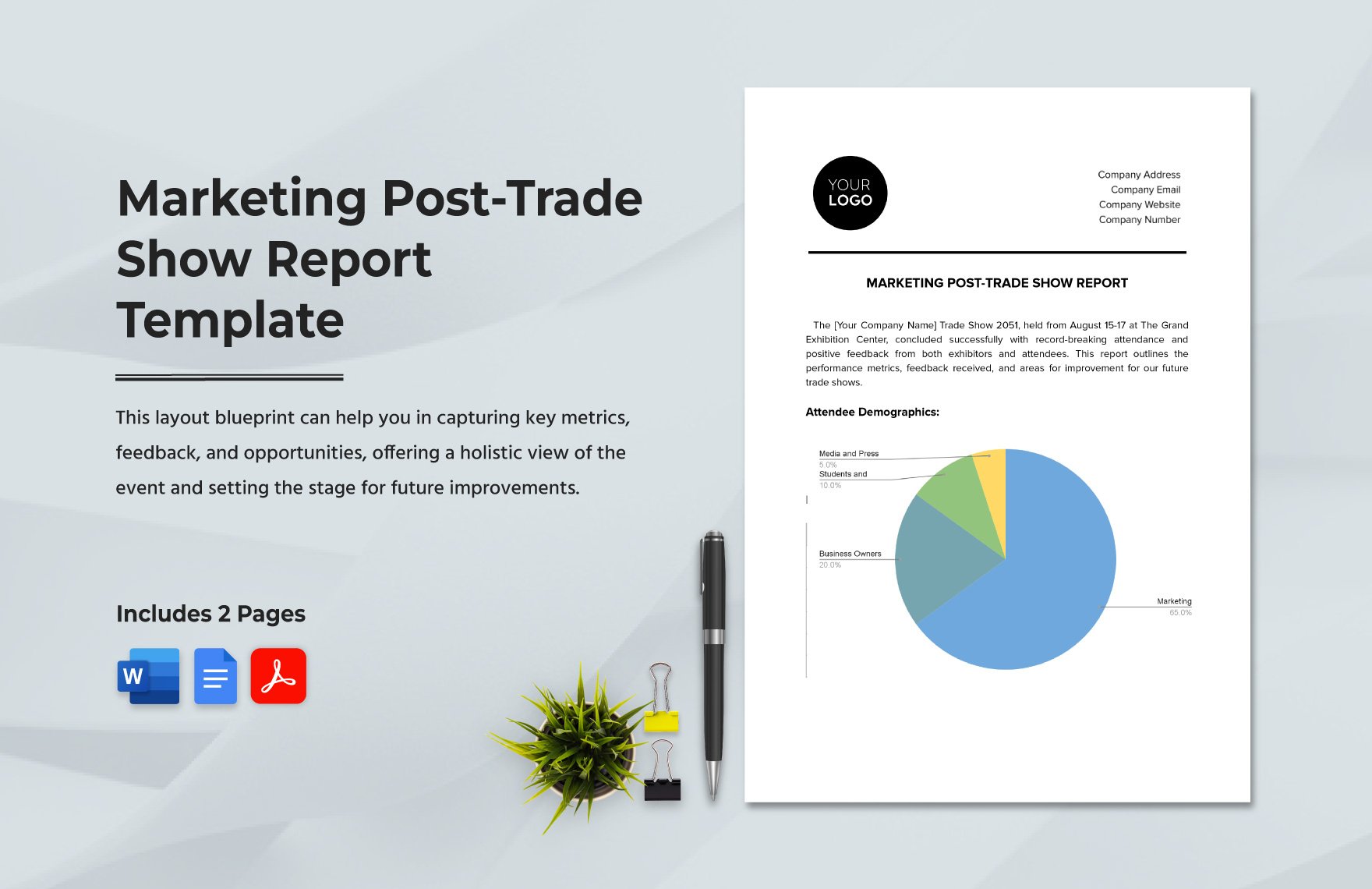 Marketing Post-Trade Show Report Template in Word, Google Docs, PDF