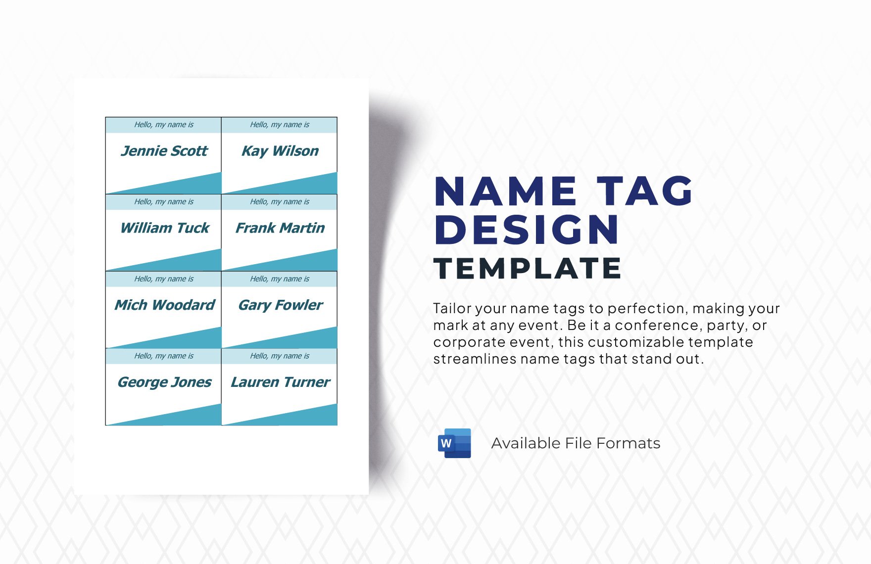 Name Tag Design Template in Word, PDF