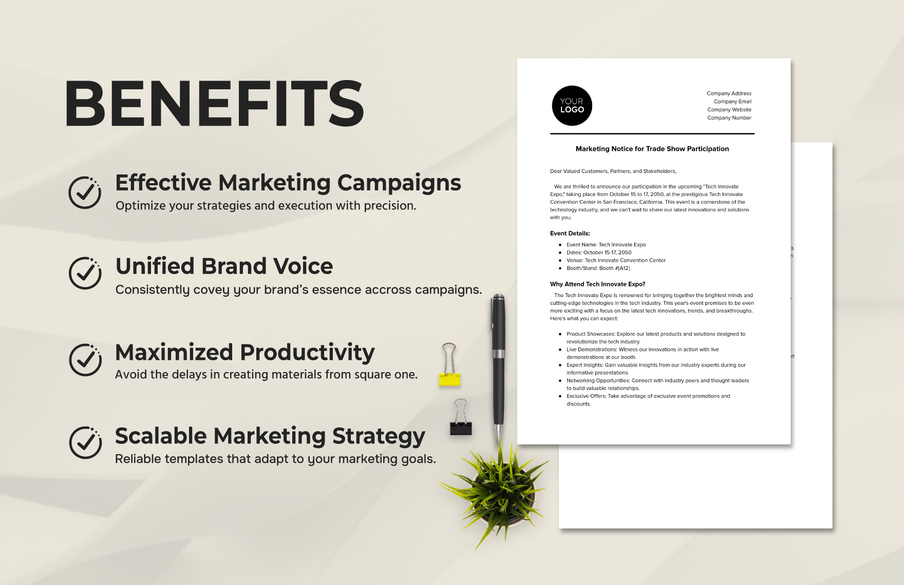 Marketing Notice for Trade Show Participation Template