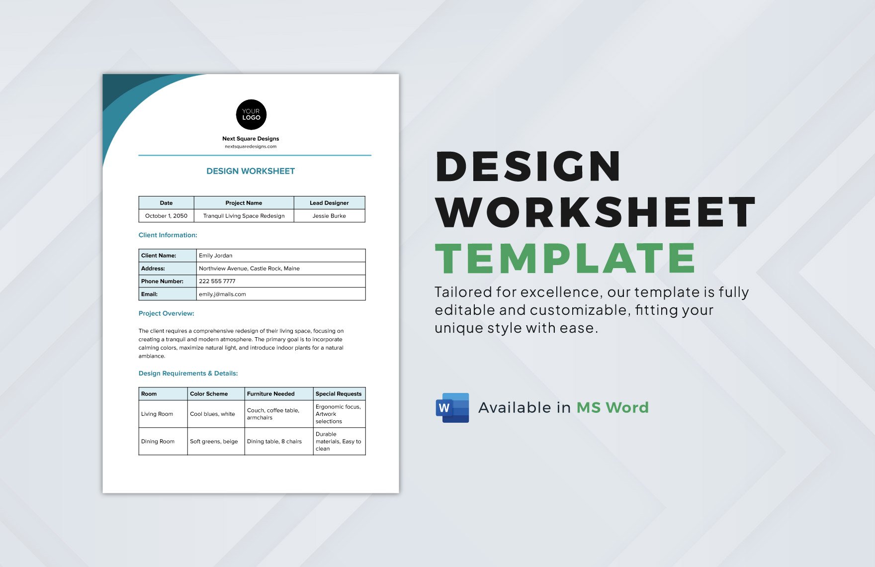 Design Worksheet Template