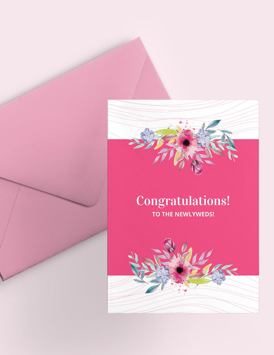 Wedding Congratulations Greeting Card Template