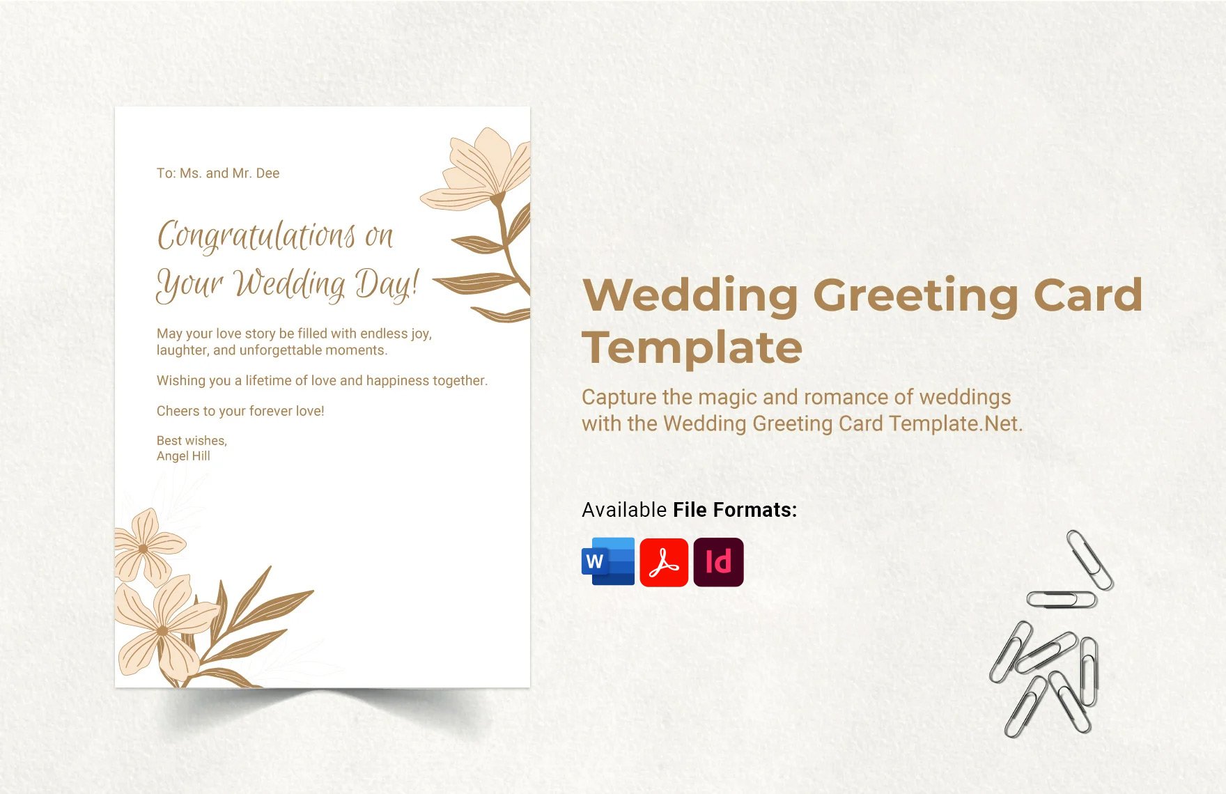 Wedding Greeting Card Template in Word, PDF, InDesign