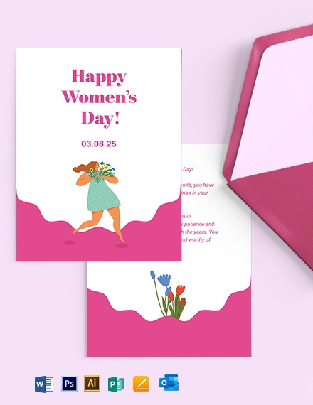 Free International Women's Day Greeting Card Template - Download in PSD ...