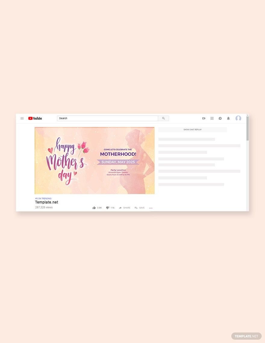 Mother's Day YouTube Video Thumbnail Template