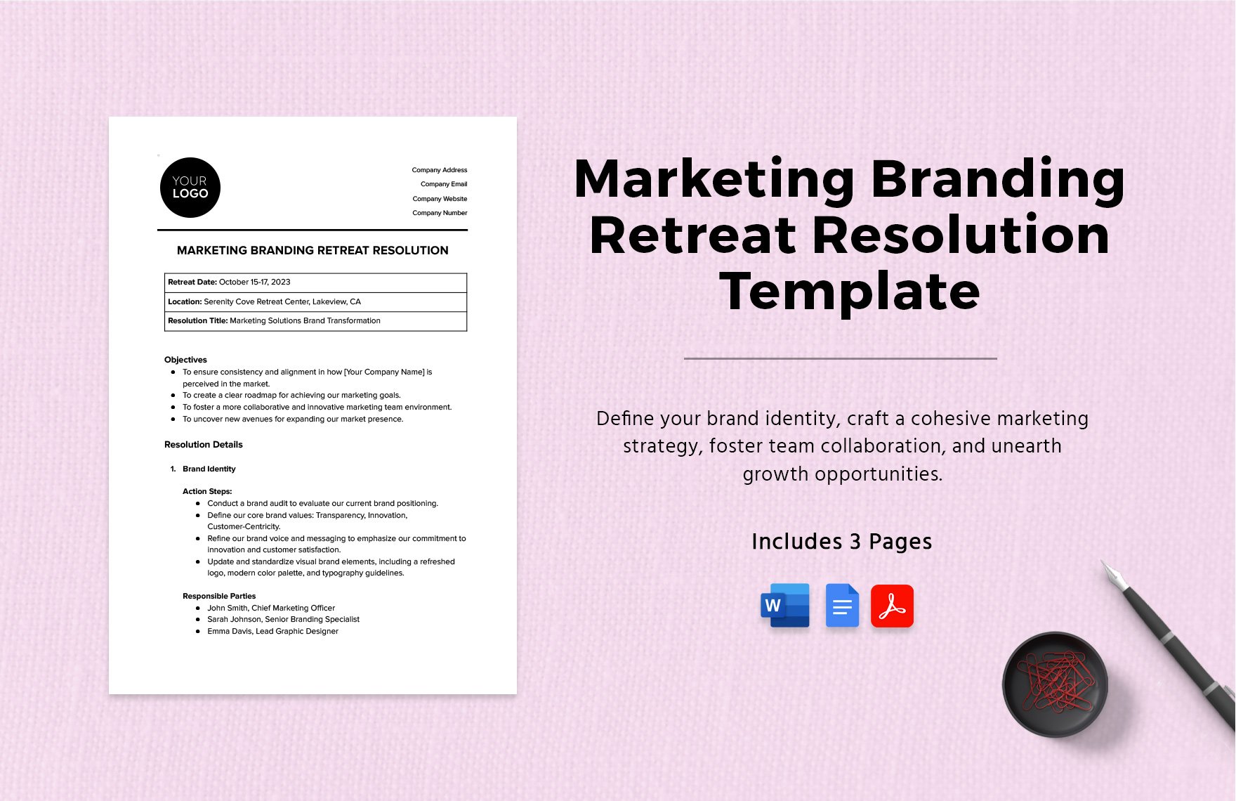 Marketing Branding Retreat Resolution Template