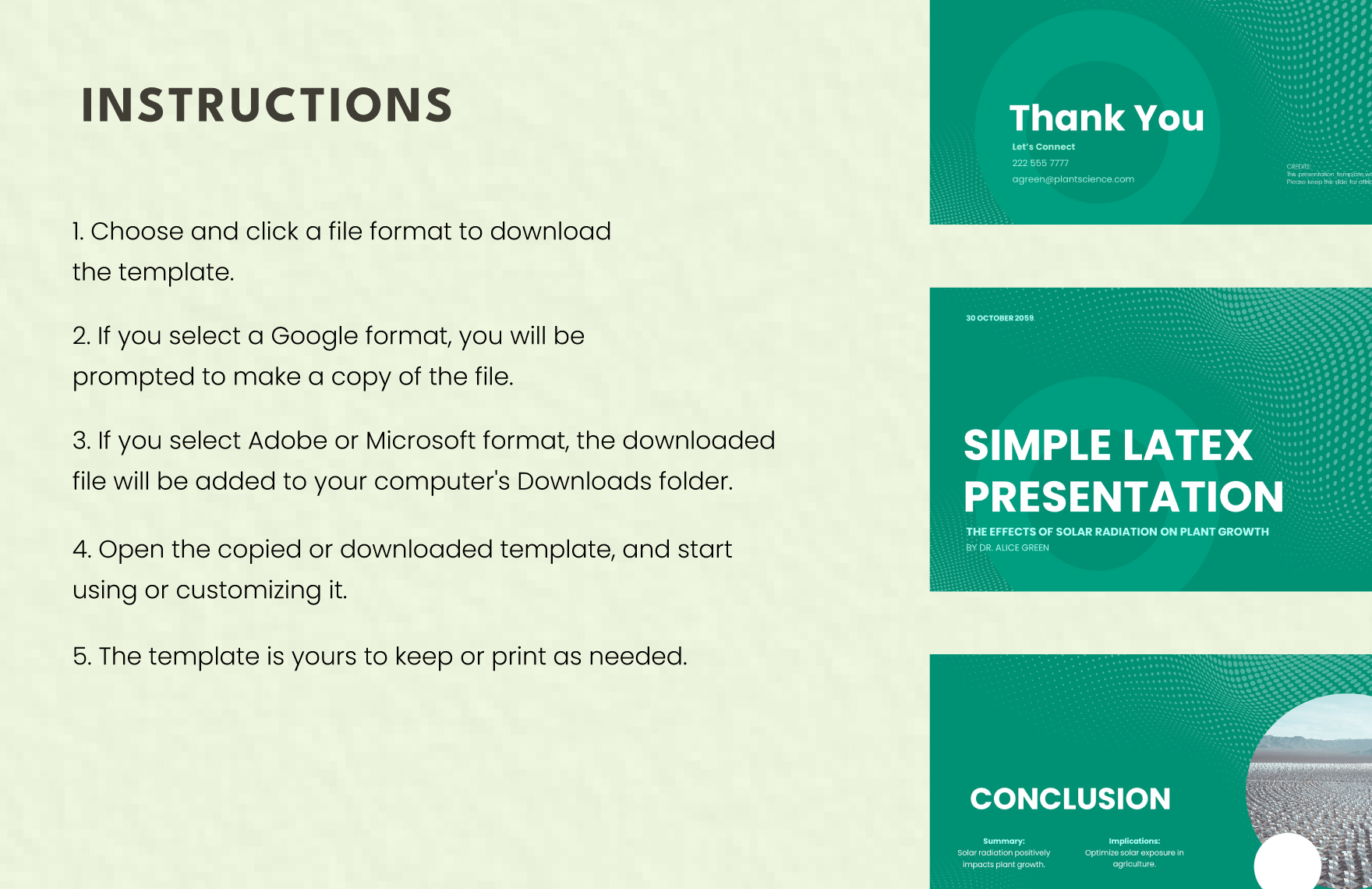 Simple Latex Presentation