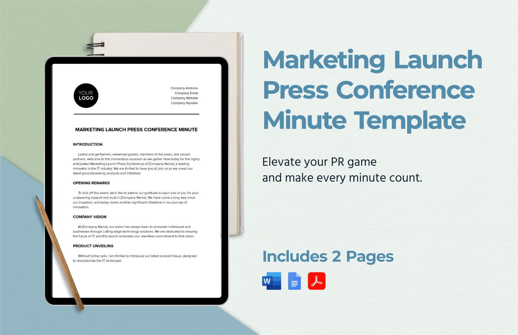 Marketing Launch Press Conference Minute Template