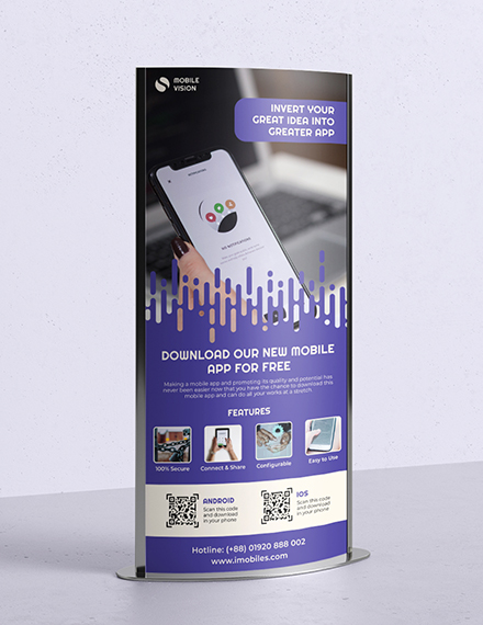 Mobile App Promotion Roll Up Banner Template Psd Apple Mac