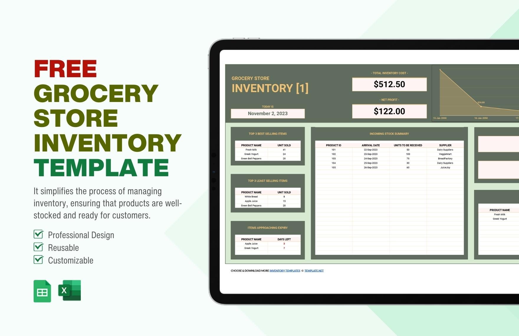 Grocery Store Inventory Template