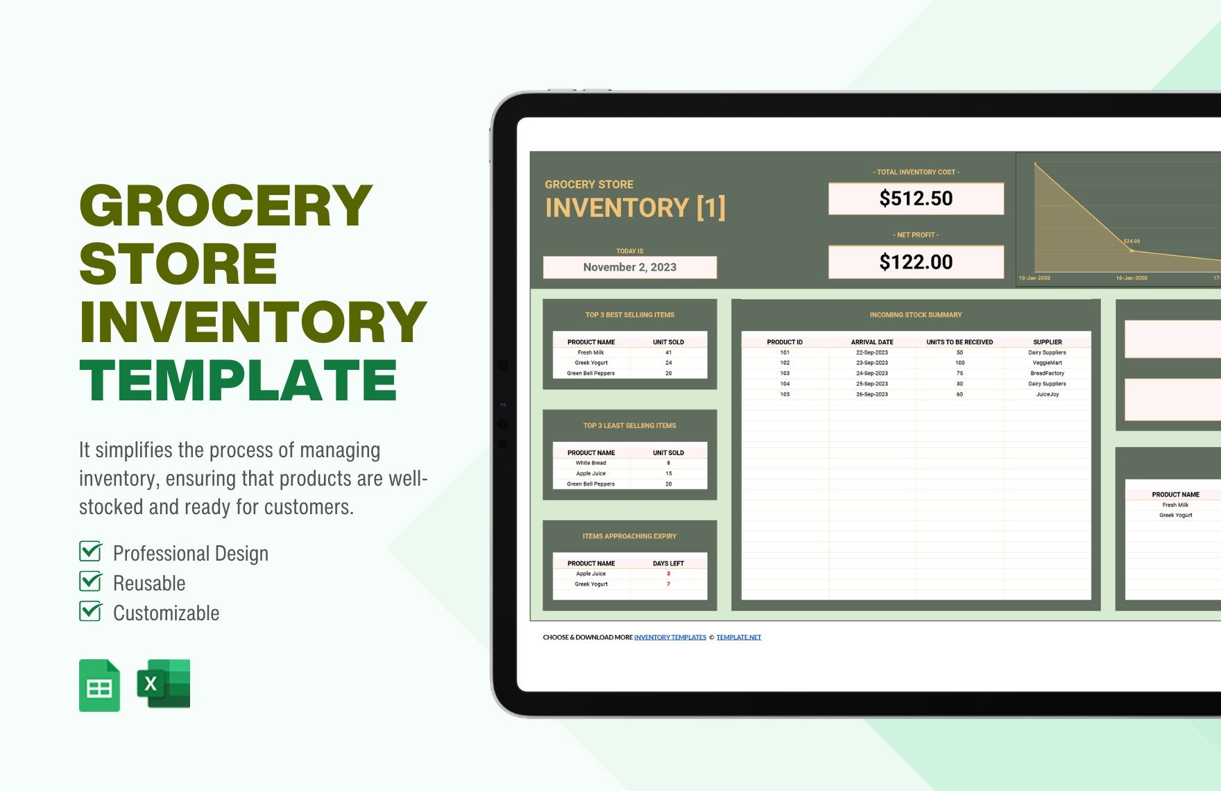Free Grocery Store Inventory Template in Excel, Google Sheets