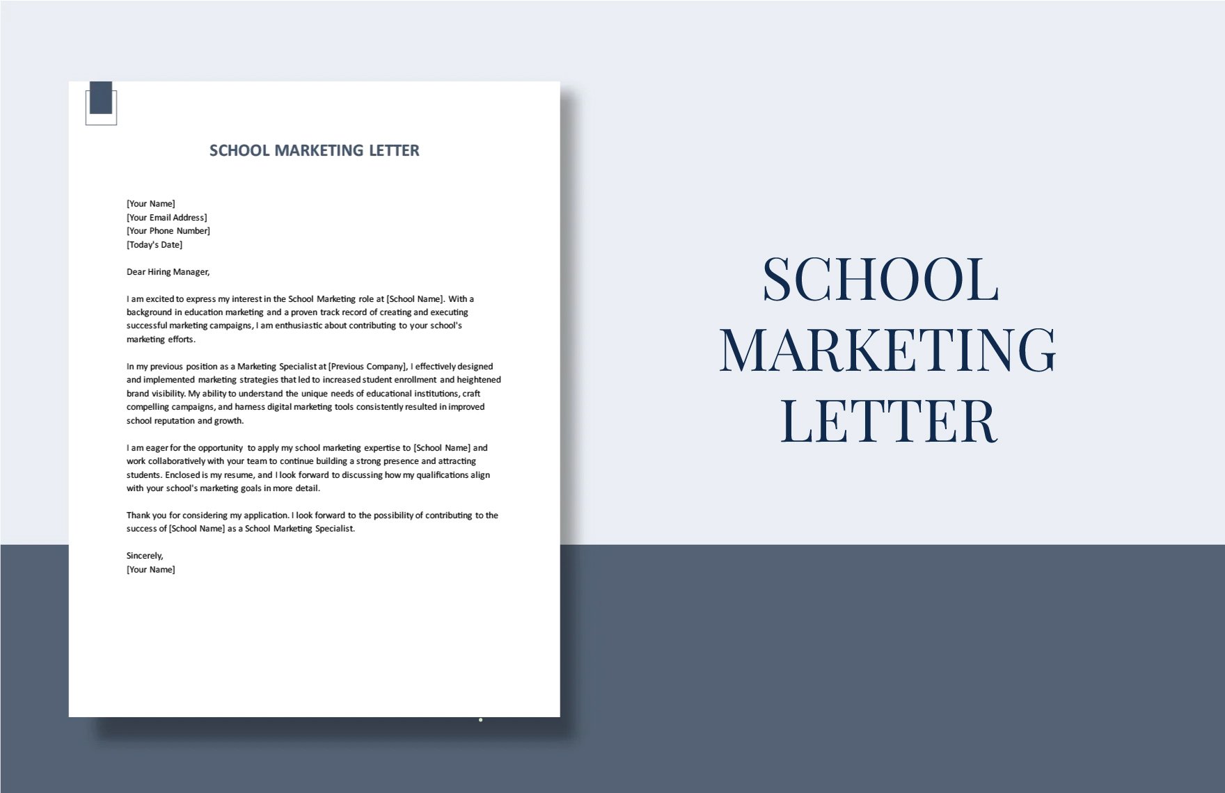 School Marketing Letter in Word, PDF