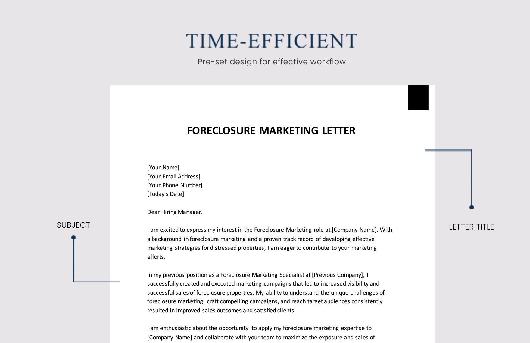 Foreclosure Marketing Letter