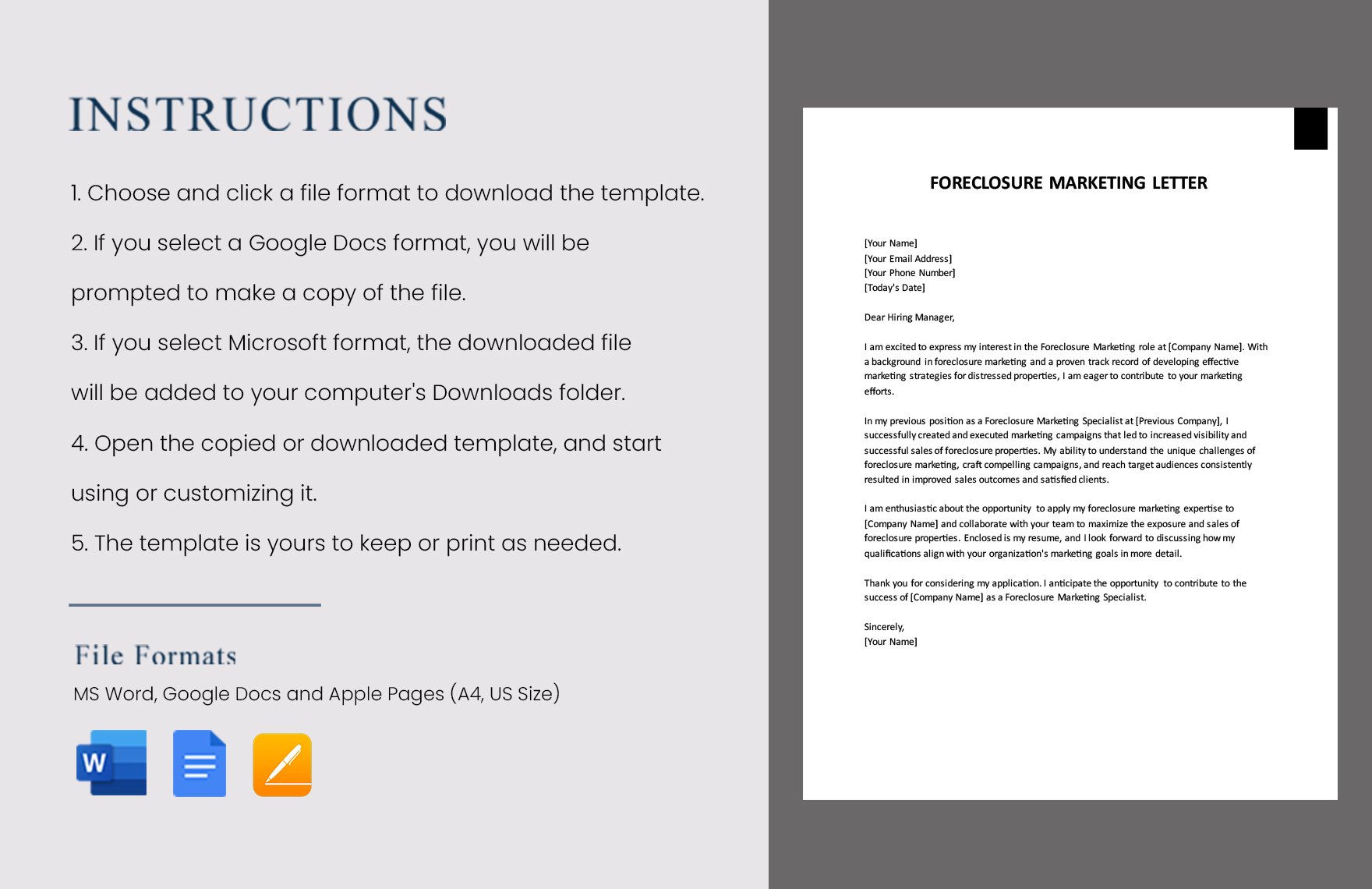 Foreclosure Marketing Letter