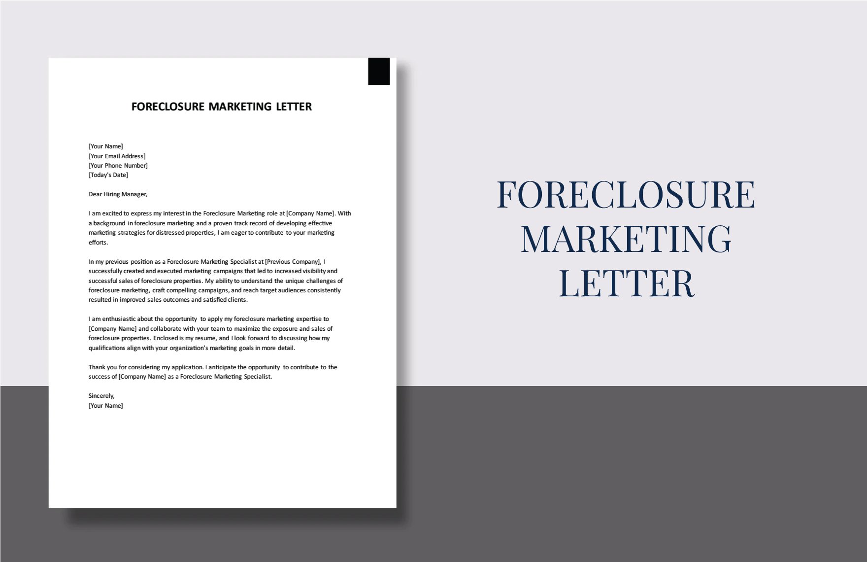 Foreclosure Marketing Letter in Word, PDF