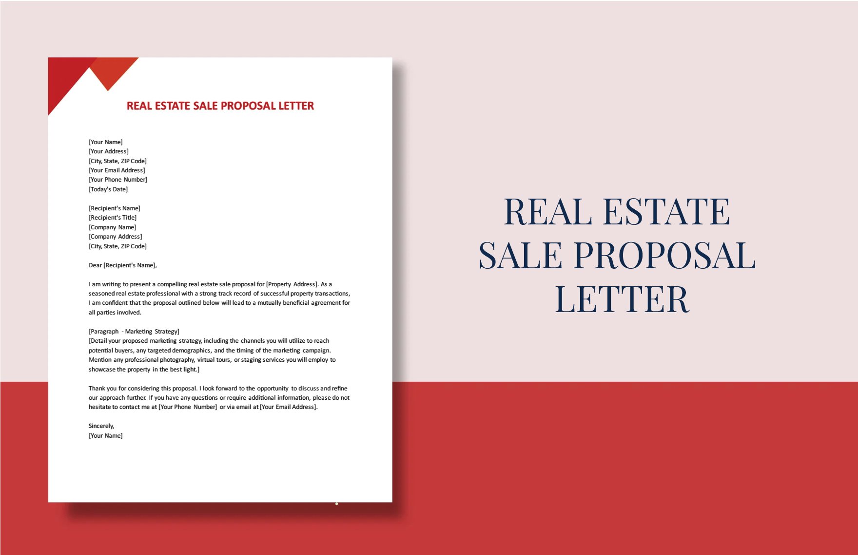 Real Estate Sale Proposal Letter in Word, PDF