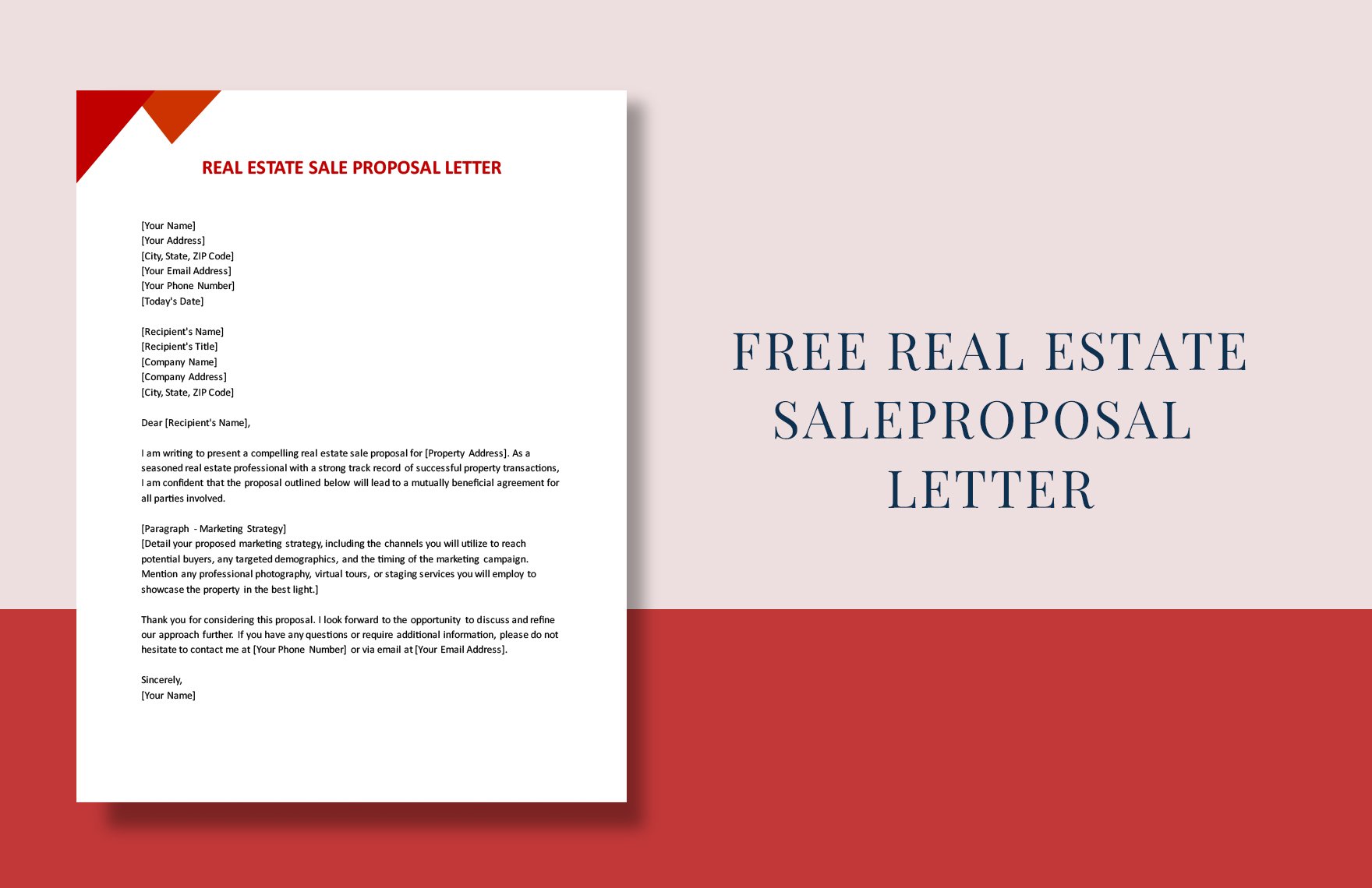Real Estate Sale Proposal Letter