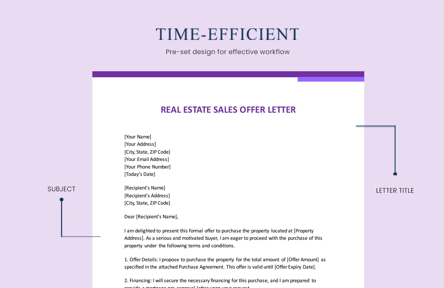 Real Estate Sales Offer Letter