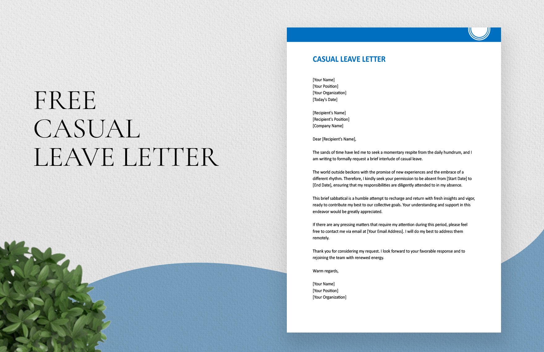 Casual Leave Letter