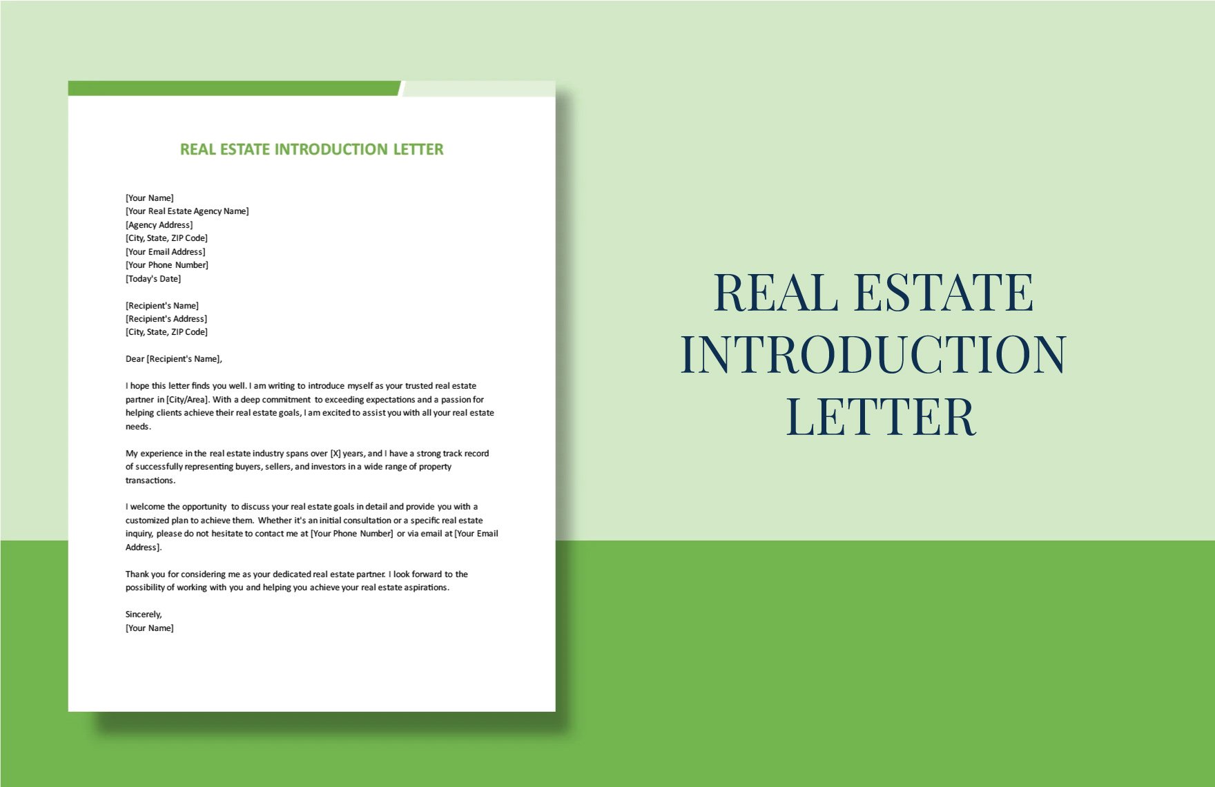 Real Estate Introduction Letter in Word, PDF