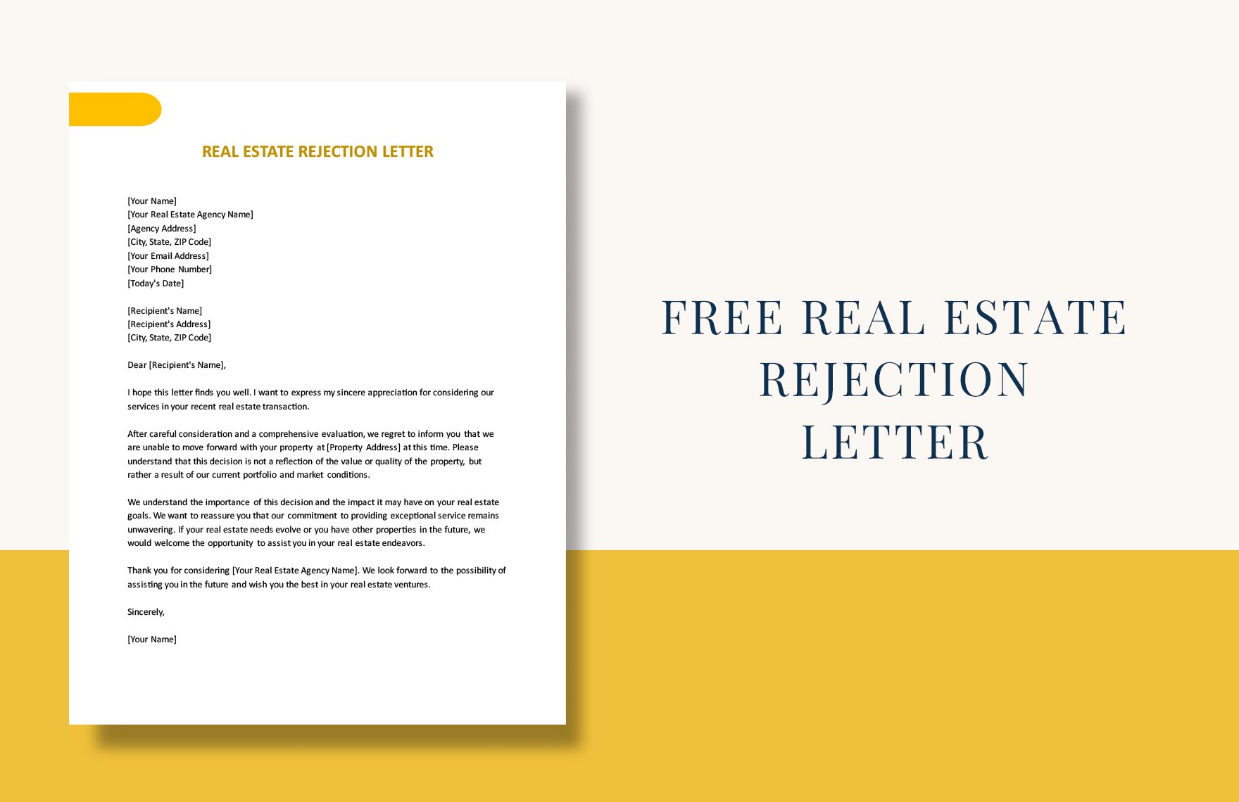 Real Estate Rejection Letter