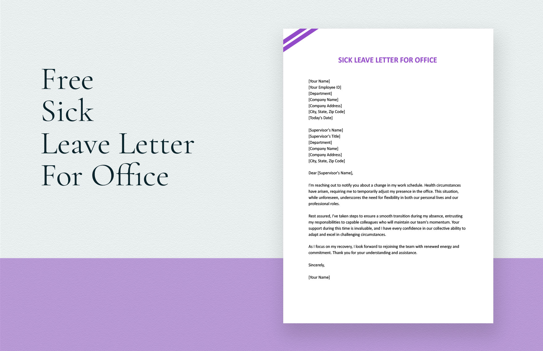 Sick Leave Letter For Office