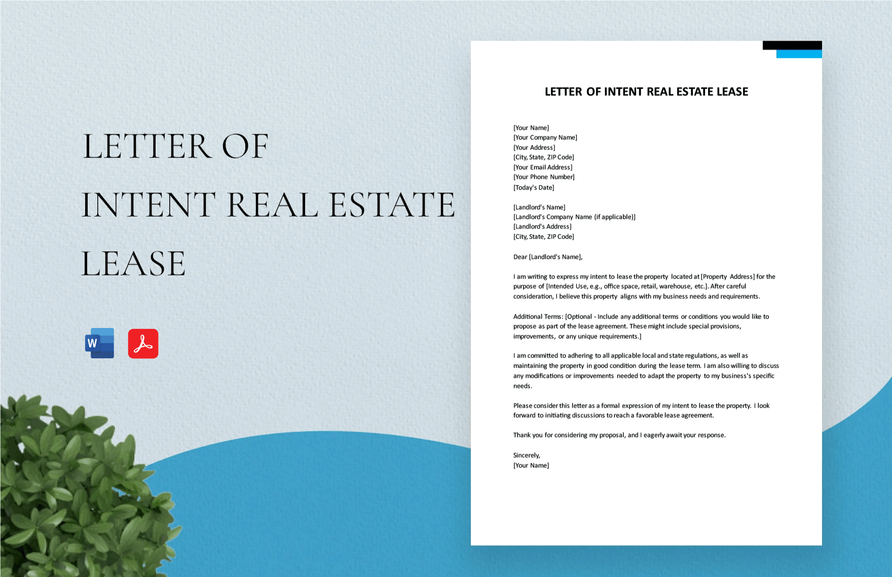 Letter Of Intent Real Estate Lease in Word, PDF