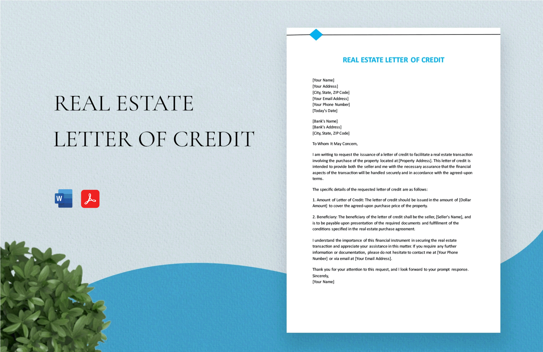Real Estate Letter Of Credit in Word, PDF