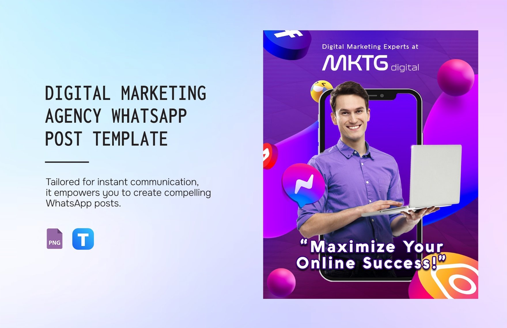 Digital Marketing Agency WhatsApp Post Template