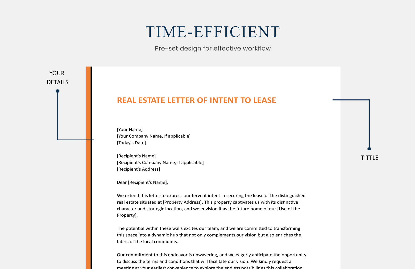 Real Estate Letter Of Intent To Lease