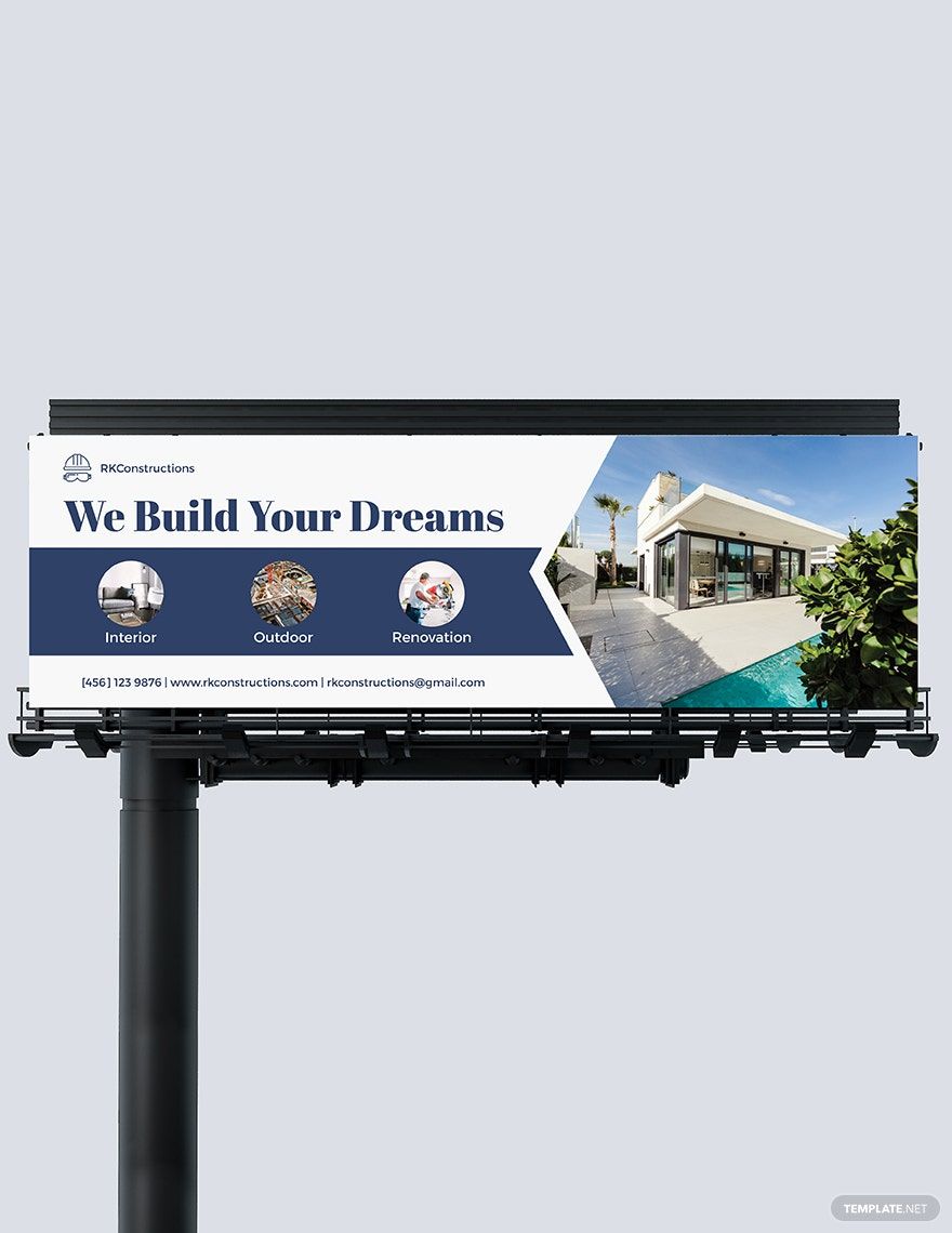 Construction Billboard Template in Illustrator, PSD