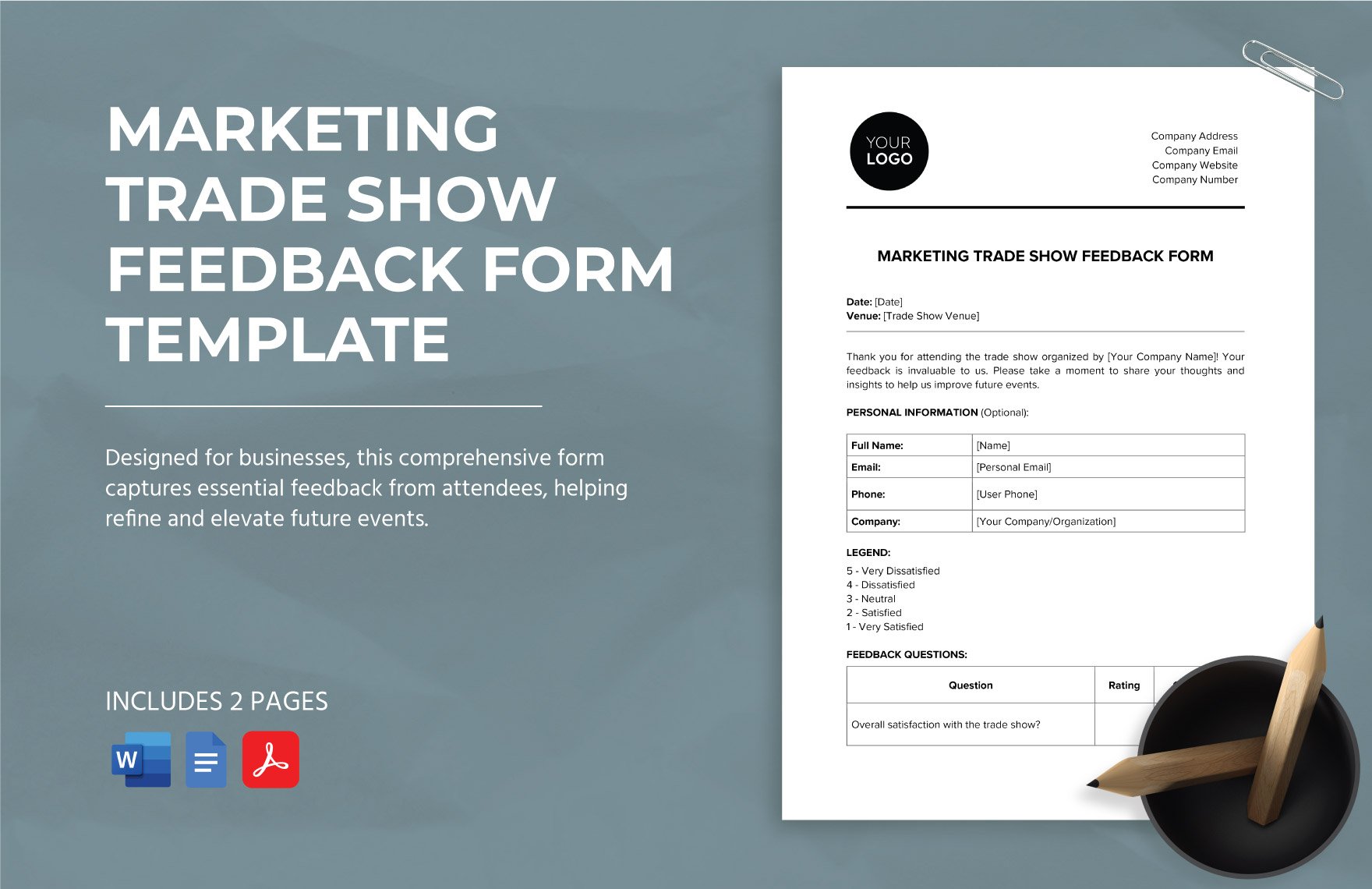Marketing Trade Show Feedback Form Template in Word, Google Docs, PDF