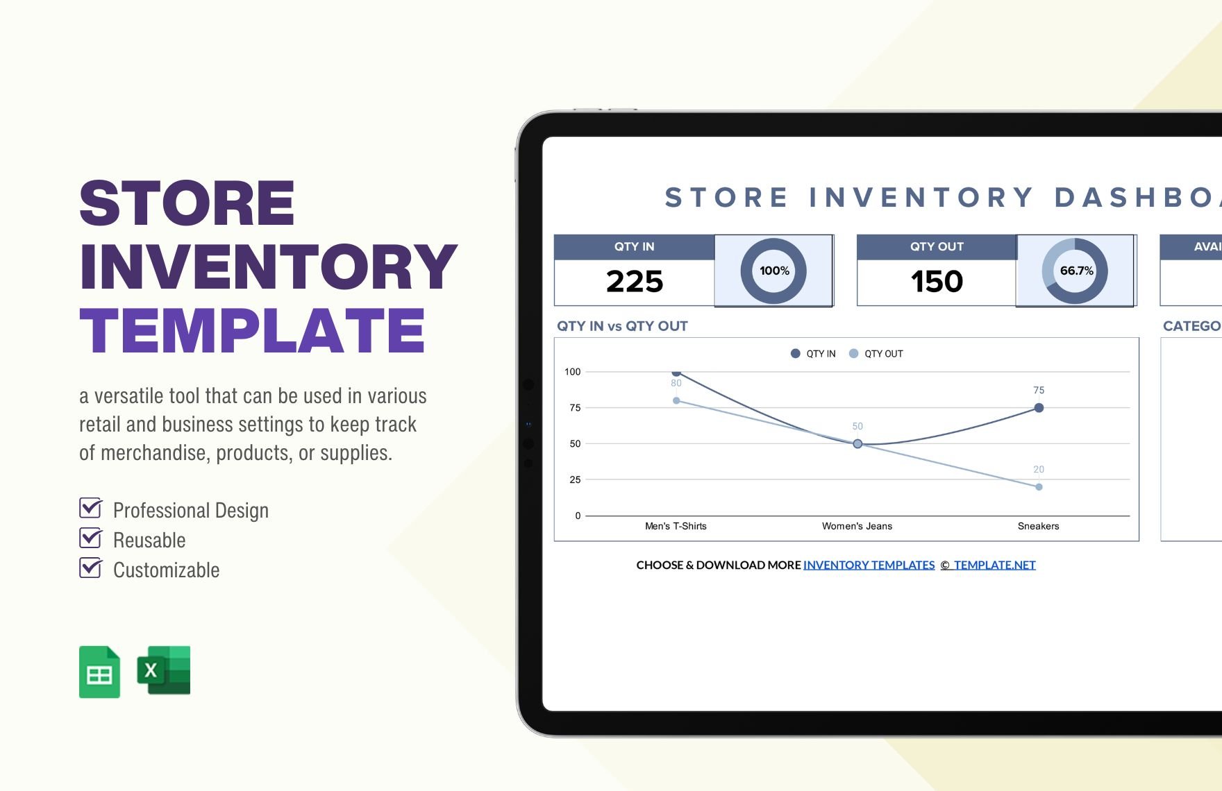 Free Store Inventory Template in Excel, Google Sheets