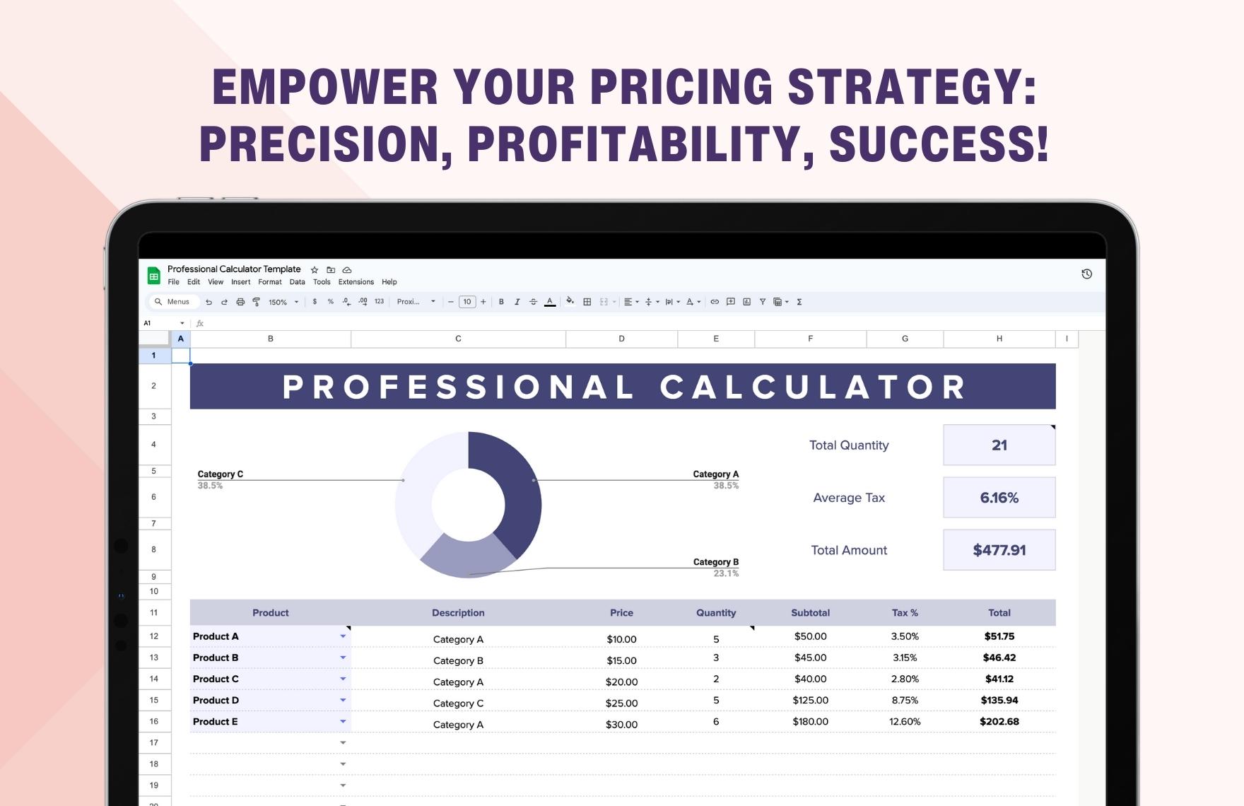 Professional Calculator Template - Download in Excel, Google Sheets ...