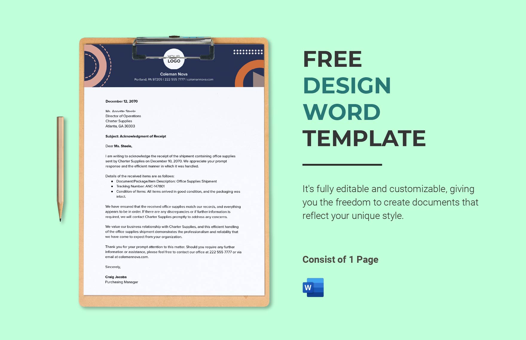 Free Design Word Template in Word