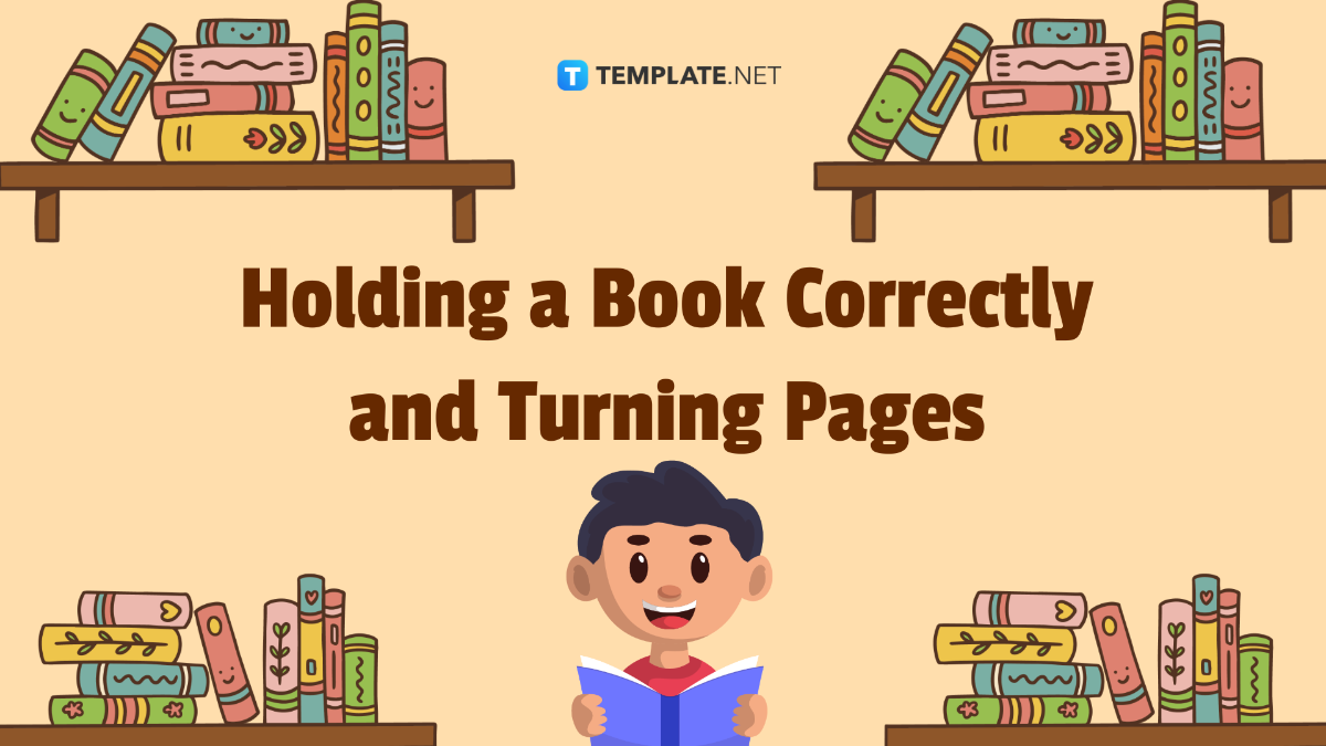 Holding A book Correctly And Turning Pages Template