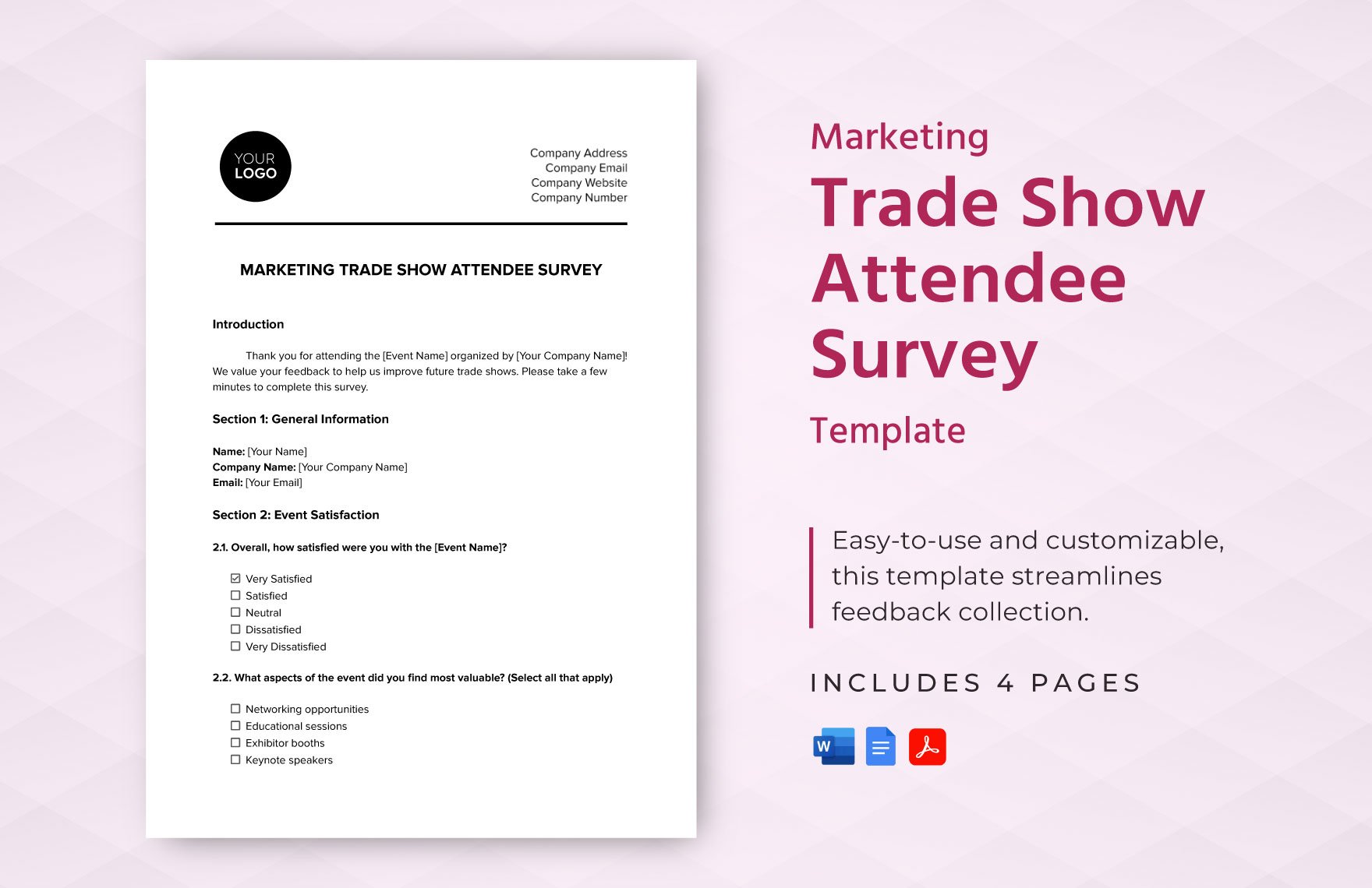 Marketing Trade Show Attendee Survey Template