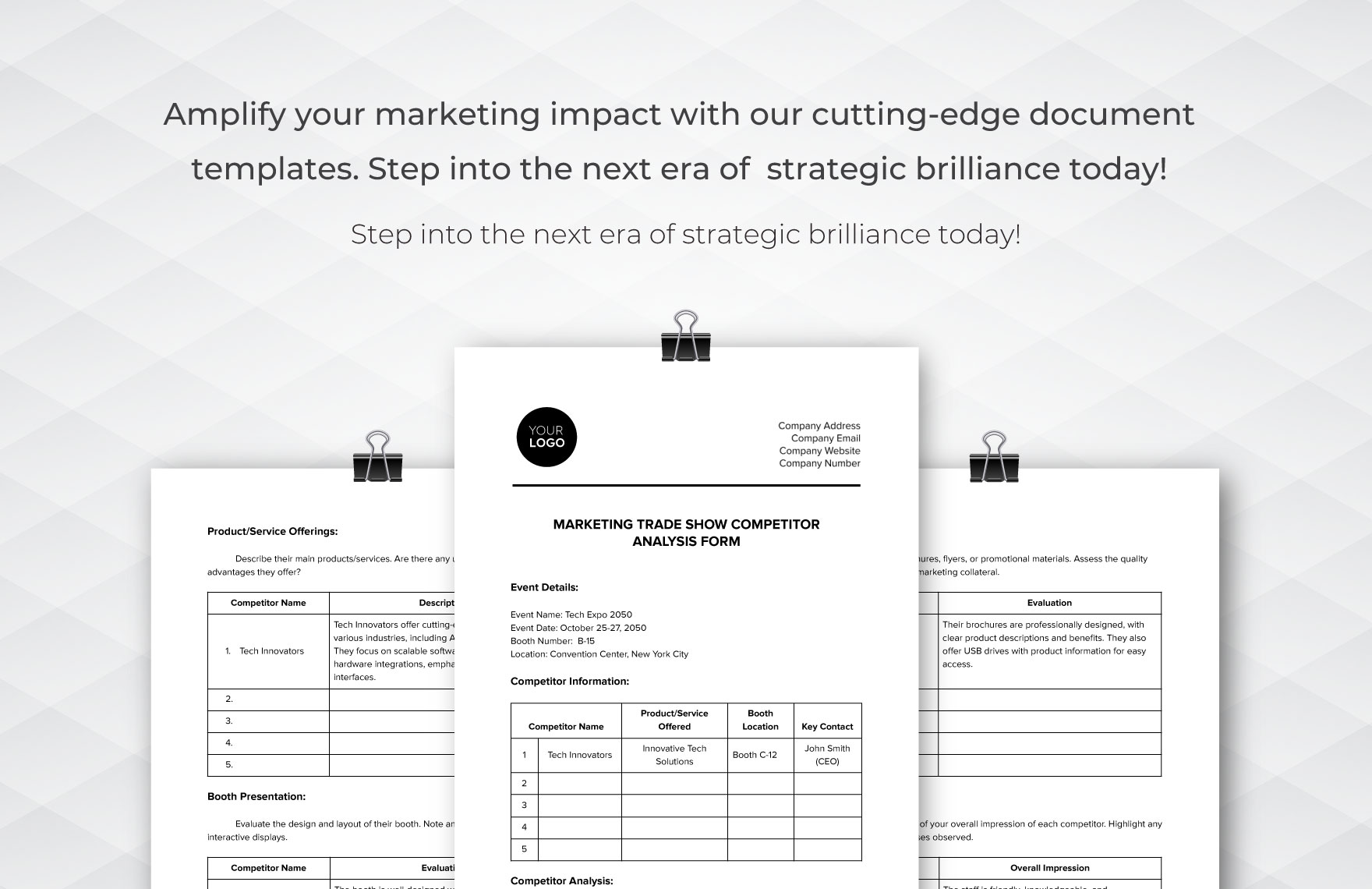 Marketing Trade Show Competitor Analysis Form Template