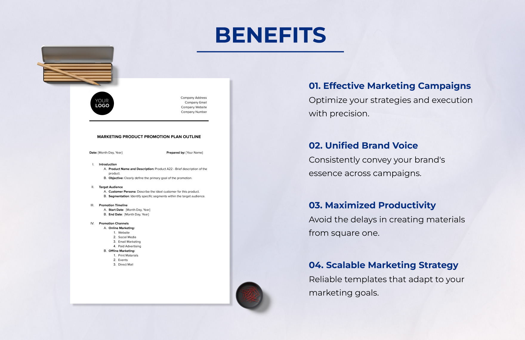 Marketing Product Promotion Plan Outline Template