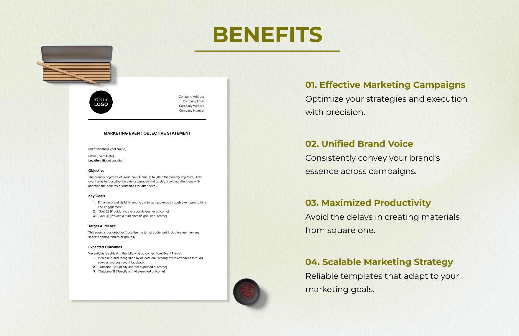 Marketing Event Objective Statement Template
