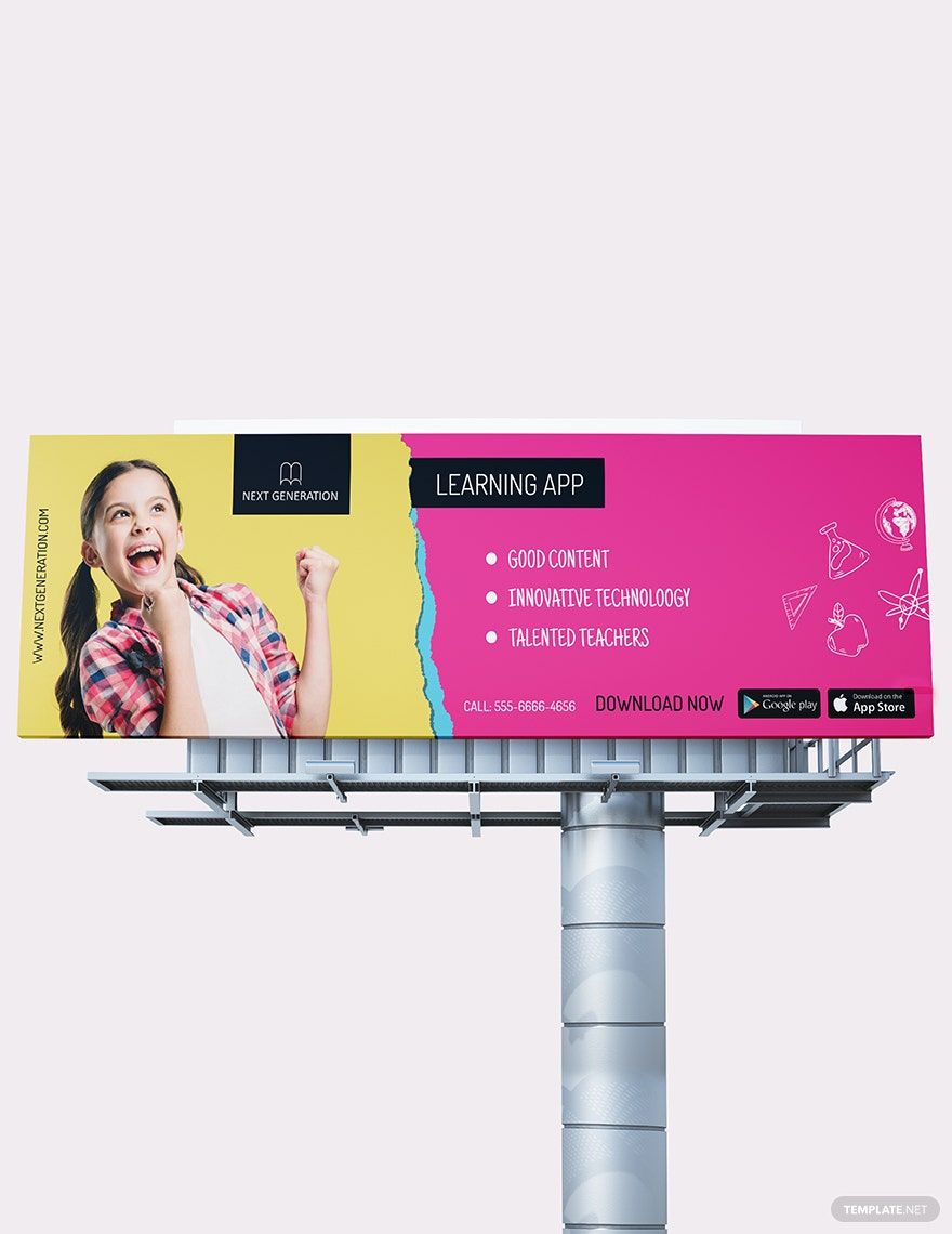 Mobile App Billboard Template in Illustrator, PSD - Download