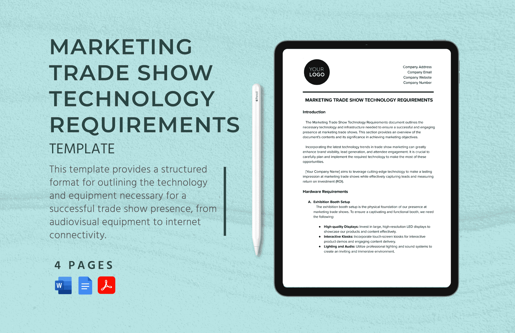 Marketing Trade Show Technology Requirements Template in Word, Google Docs, PDF