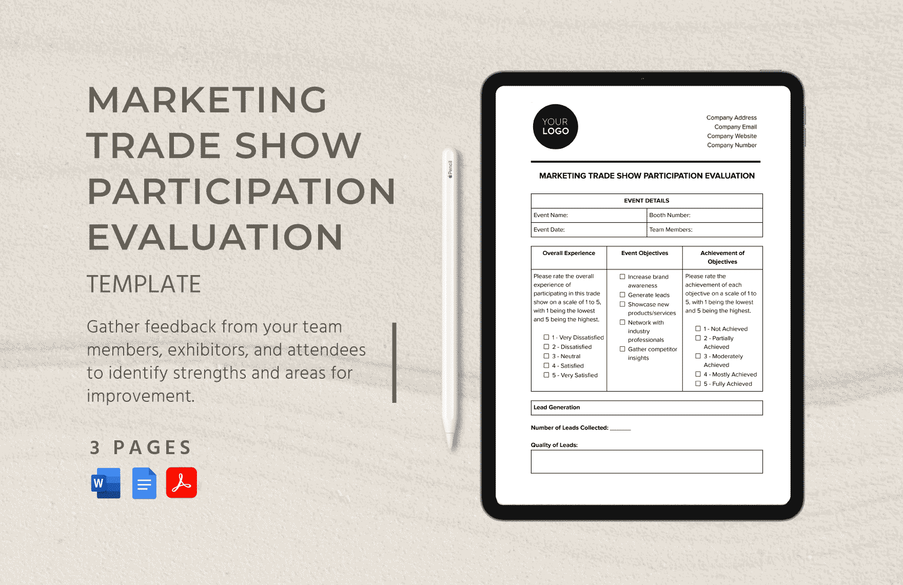 Marketing Trade Show Participation Evaluation Template in Word, Google Docs, PDF