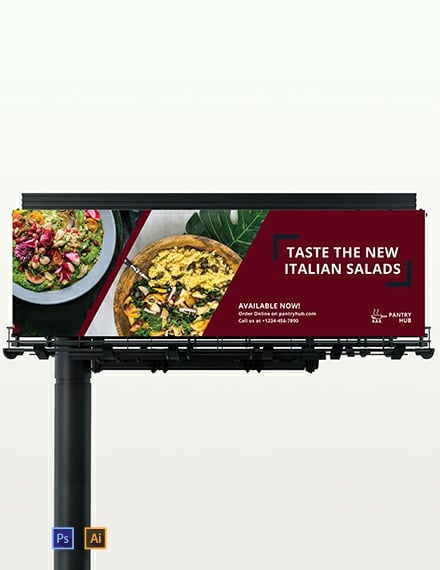 restaurant billboard template 440x570