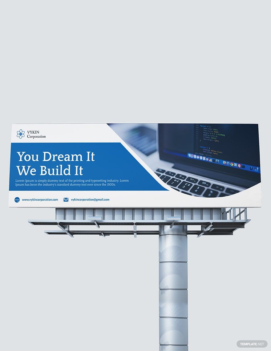 Technology Business Billboard Template in Illustrator, PSD