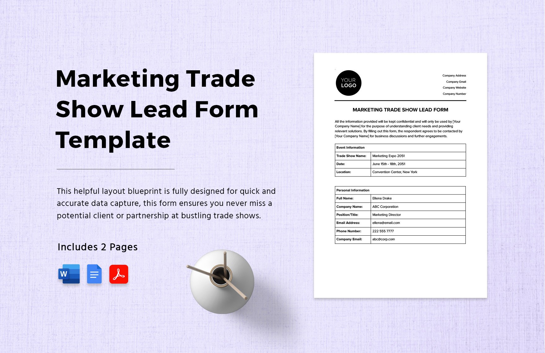 Marketing Trade Show Lead Form Template in Word, Google Docs, PDF