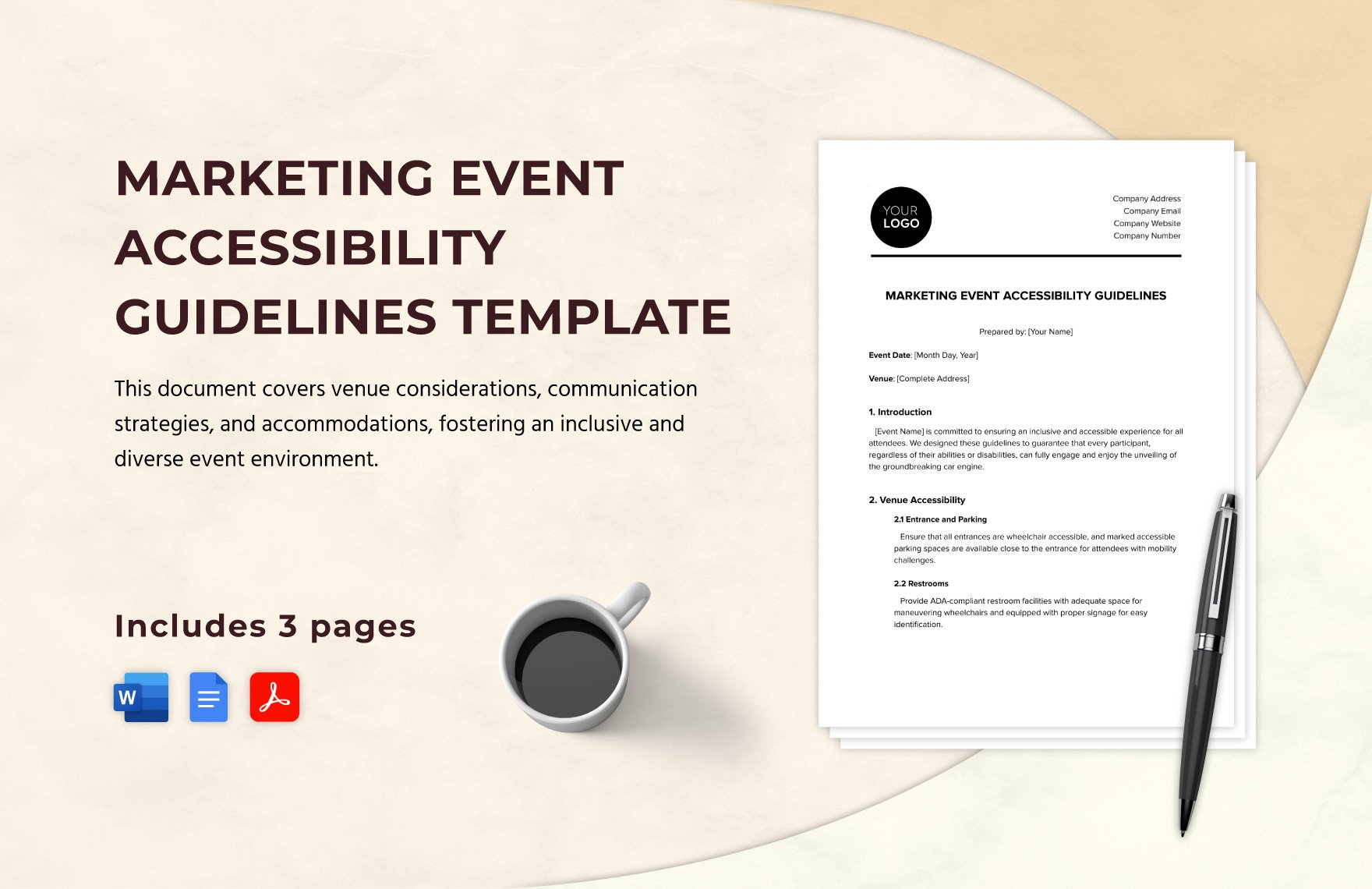 Marketing Event Accessibility Guidelines Template in Word, Google Docs, PDF