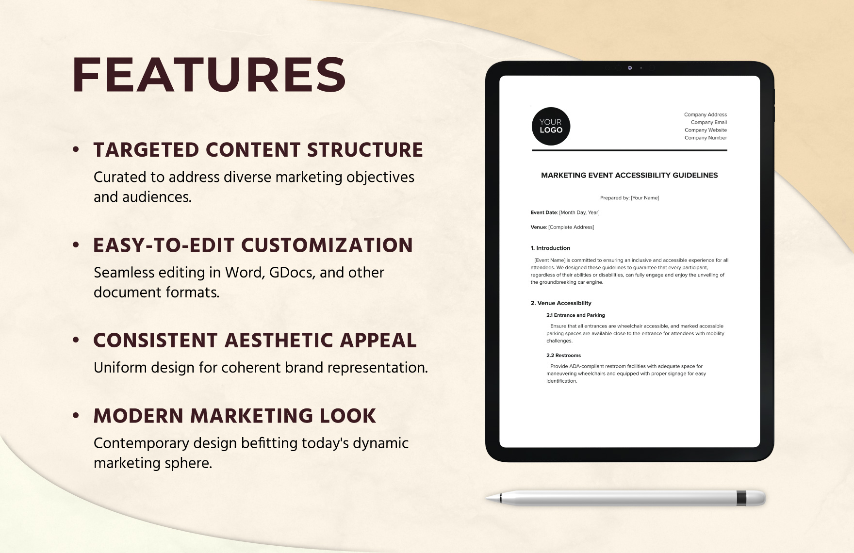 Marketing Event Accessibility Guidelines Template